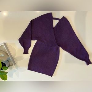 Purple sweater dress